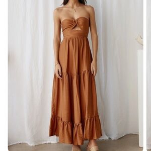 Let's Fly Away Maxi Dress Tan